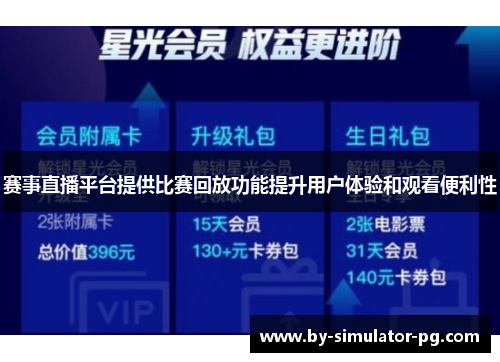 赛事直播平台提供比赛回放功能提升用户体验和观看便利性
